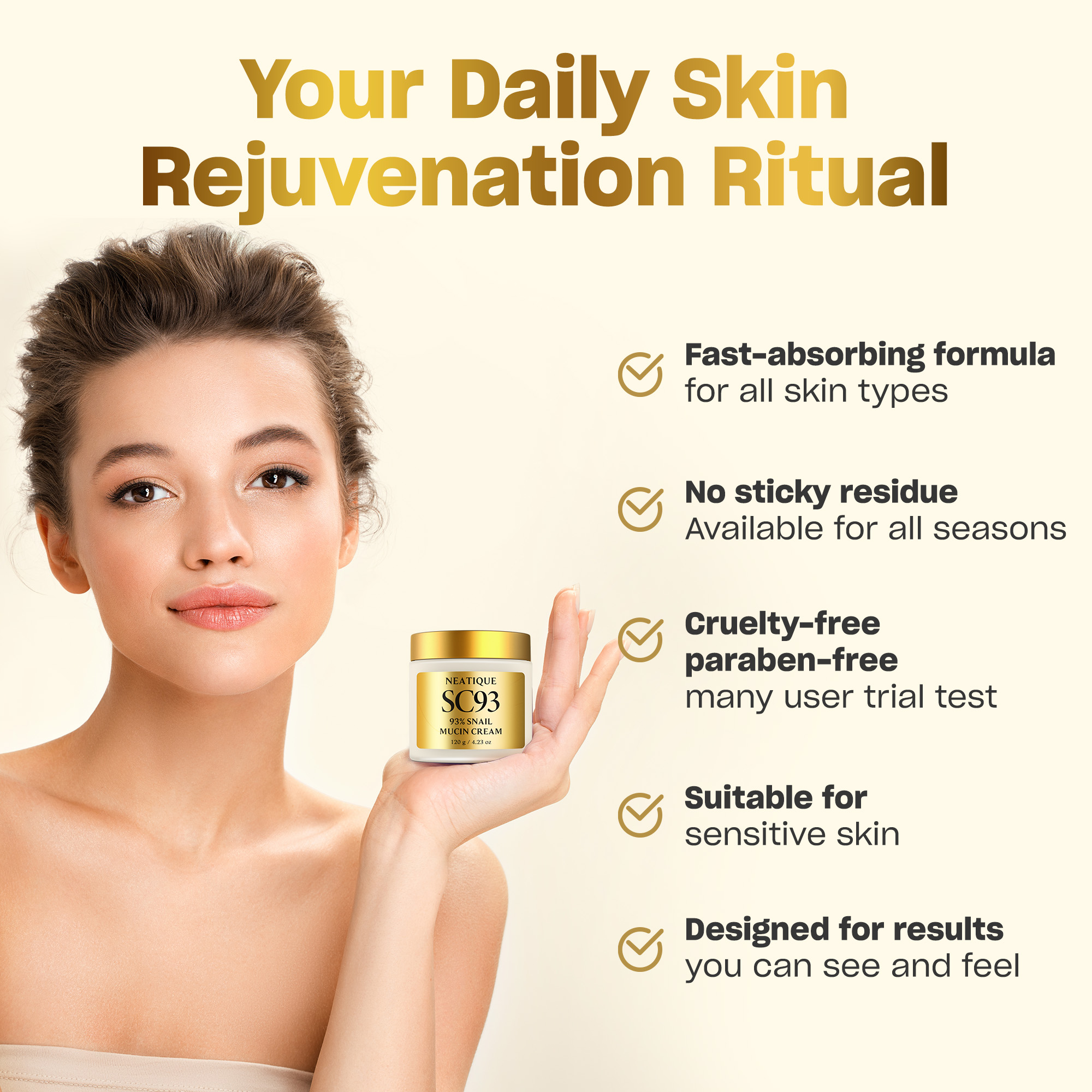 Neatique Snail Mucin Cream 93% 4.23oz - Image 5